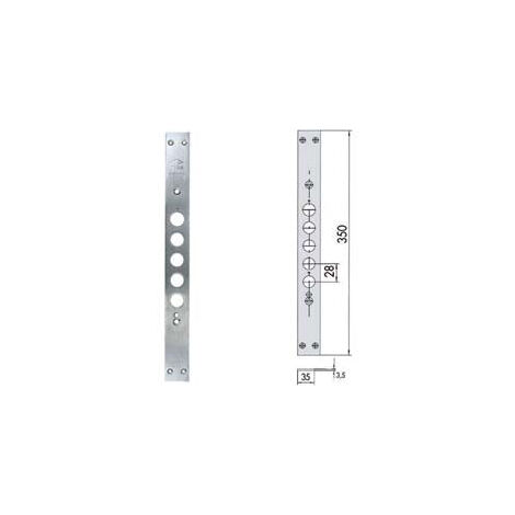 Gâche pour serrures de portes blindées 06221 00 - mm.35x350, épaisseur mm.3,5 (0622100)