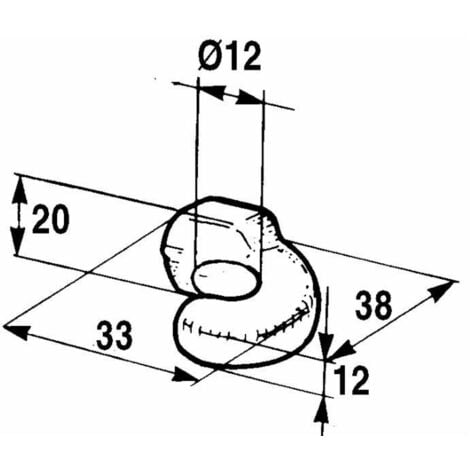 Gache ronde D12 pour fermeture réglable
