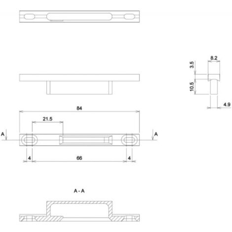 Gâche type 2240 pour fermetures encastrées série 6790 pour coulissant menuiserie aluminium - LA CROISÉE DS