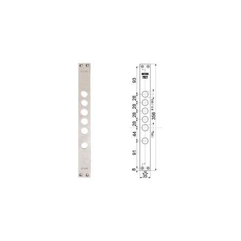Gâches pour serrures de portes blindées 94275 - entraxe 28 mm, 35x356x3 mm (942750028)