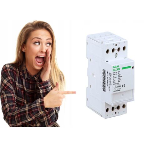 Gacia  Contacteur Modulaire 25A - 2P - 230V - 4 Contacts - Contrôle Électrique Fiable - Montage Simple