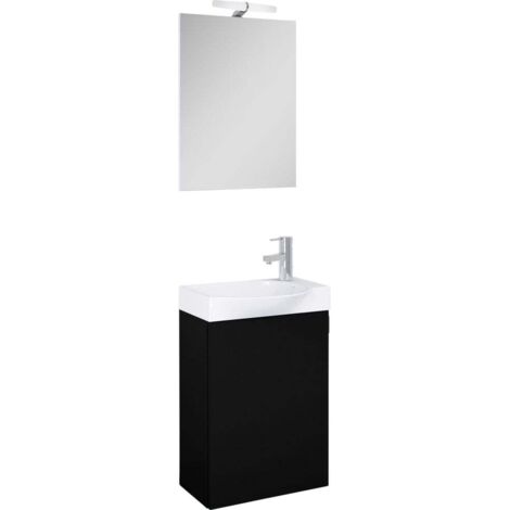 Gäste WC Möbel Set Stuttgart schwarz matt 45 cm Waschtische