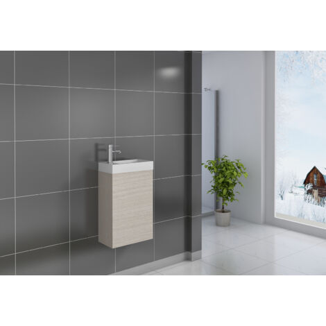 Gäste-WC Waschbecken 40 x 22 cm sonomaeiche Vega