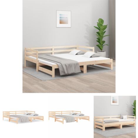 Gästebett - vidaXL Ausziehbares Tagesbett ohne Matratze 90x190 cm - Holzsofa