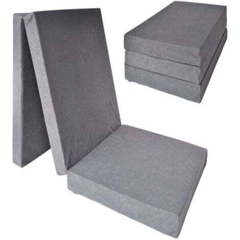 Gästematratze extra dick – Grau – Campingmatratze – Reisematratze – Faltmatratze – 195 x 70 x 15