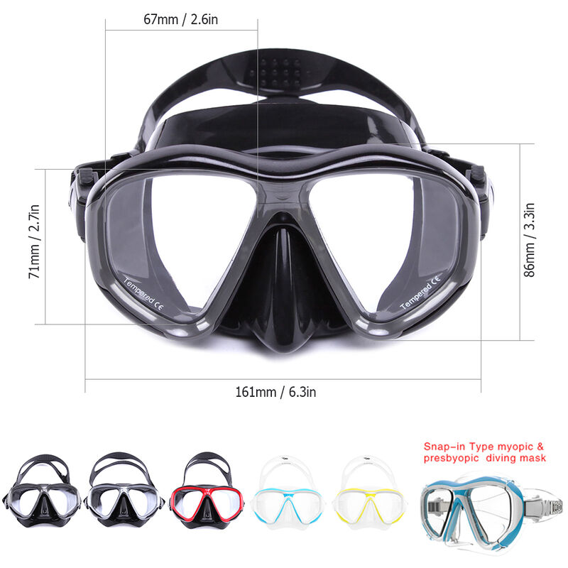 

Whale - Gafas de buceo Gafas de natacion buceo con snorkel Equipo de cristal templado de vidrio templado, 2 #