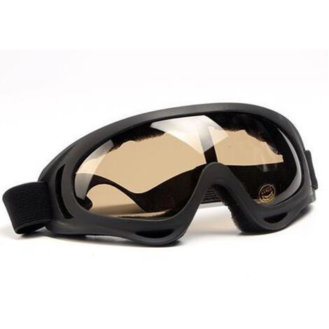 Gafas de esquí de imitación Splash Montar Deportes al aire libre Gafas de ojo X400 Gafas de viento y arena para motocicleta - Marrón