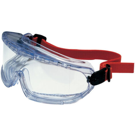 Gafas de seguridad de visión completa con montura transparente V-MAXX EN 166. Lente transparente PC 10 uds / PU (Por 10)