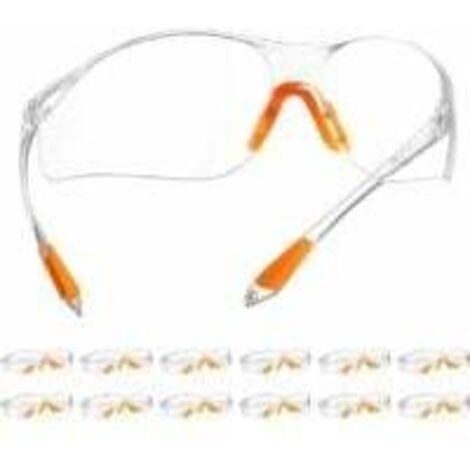 Gafas de seguridad, paquete de 12, con lentes transparentes antivaho. Gafas de seguridad para jardinería, laboratorio y ciclismo.