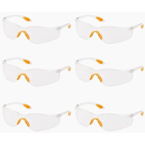 Gafas de seguridad transparentes antivaho para uso industrial y de laboratorio (6 unidades)