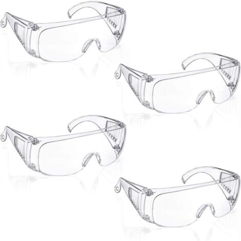 Gafas de seguridad Xinlon (4 pares), transparentes, de laboratorio