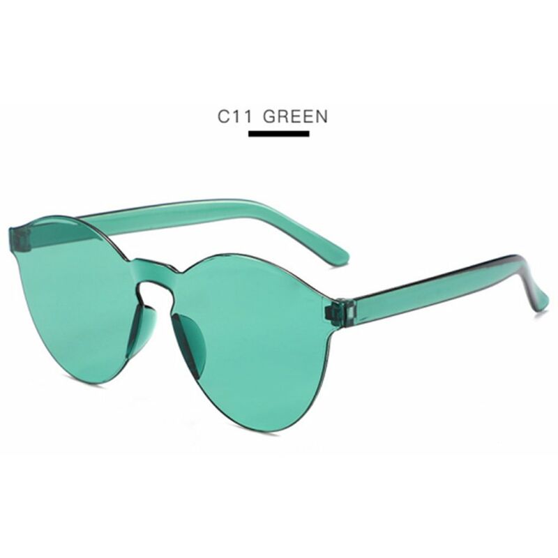 

Gafas de sol de color caramelo transparentes de una sola pieza sin montura de estilo occidental para hombres y mujeres,Verde