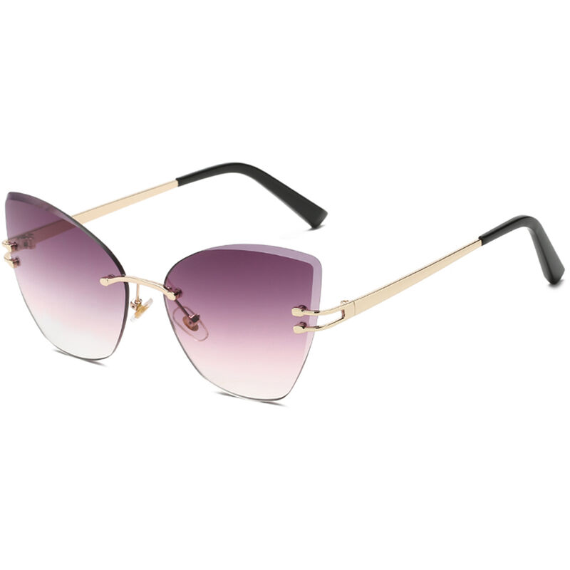 

Moda mujer gafas de sol UV400 gafas sin marco ojo de gato gafas de sol senoras gafas, C1