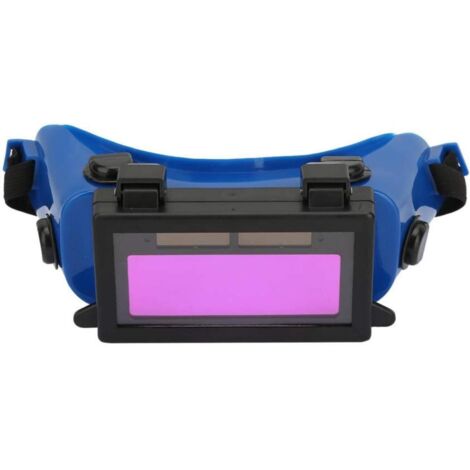 Gafas de soldadura con oscurecimiento automático solar, gafas protectoras para obras de construcción y soldadura eléctrica (azul)