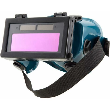 Gafas de soldadura LCD Batería solar Atenuación automática/Apagón Gafas de soldador con correa (Verde)
