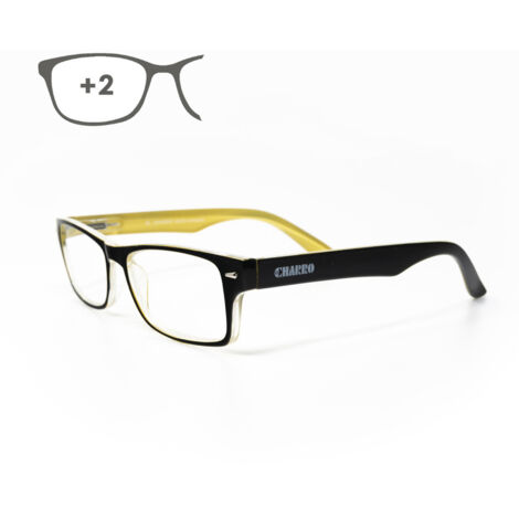 Gafas Lectura Kansas Negro / Amarillo. Aumento +2,0 Gafas De Vista, Gafas De Aumento, Gafas Visión Borrosa