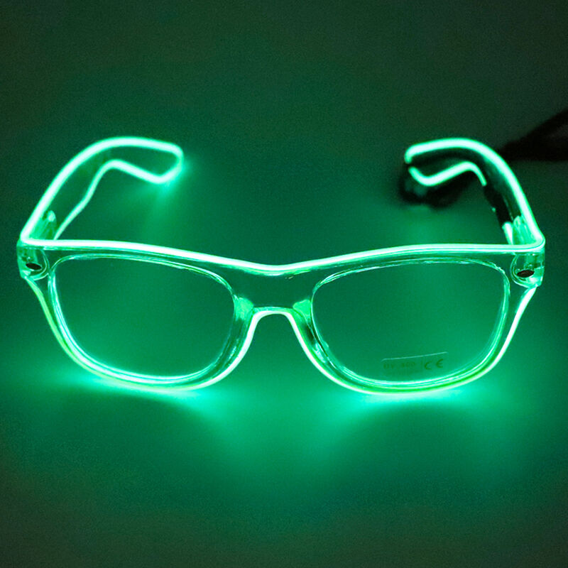 

Gafas LED 10 colores opcionales Light Up El Wire Neon Rave Gafas Twinkle Glowing Party Club Holiday Bar Gafas decorativas,Jade verde