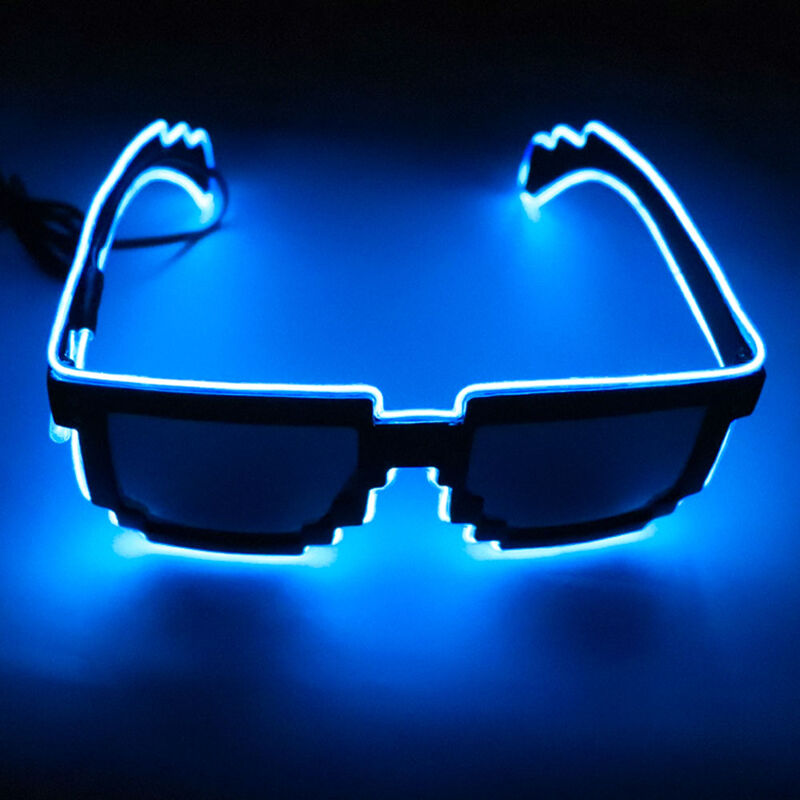 

Gafas LED 10 colores opcionales Light Up El Wire Neon Rave Gafas Twinkle Glowing Party Club Holiday Bar Gafas decorativas,Azul