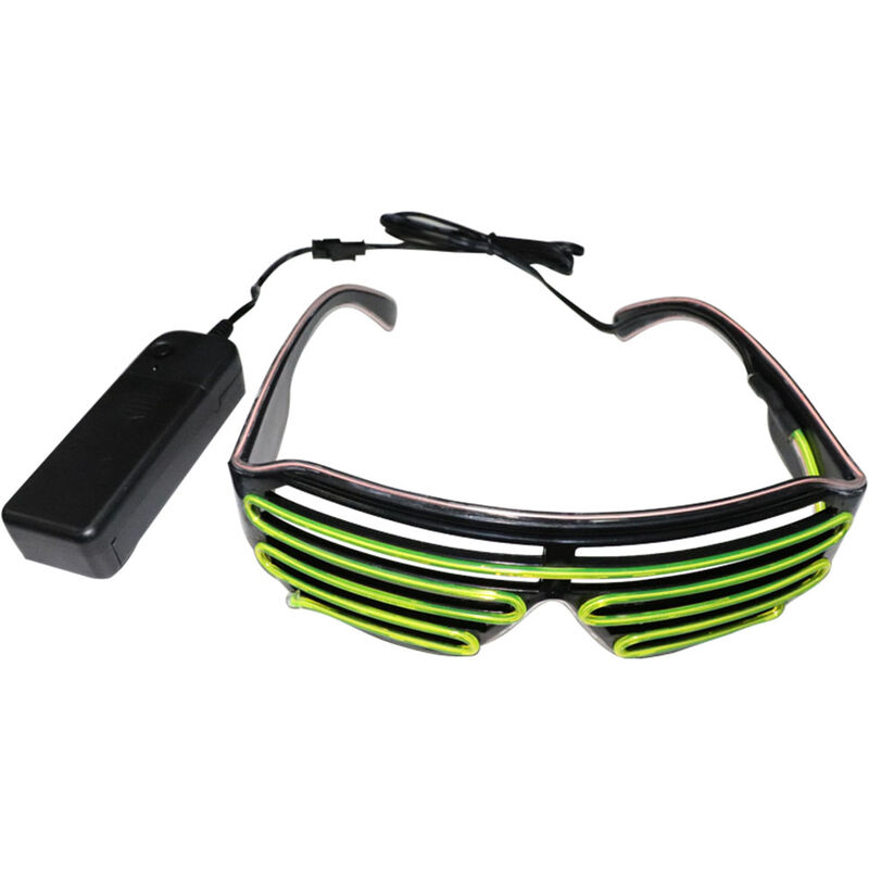 

Gafas LED de 15 colores opcionales Light Up El Wire Neon Rave Gafas Twinkle Glowing Party Club Holiday Bar Gafas decorativas,blanco verde fluorescente