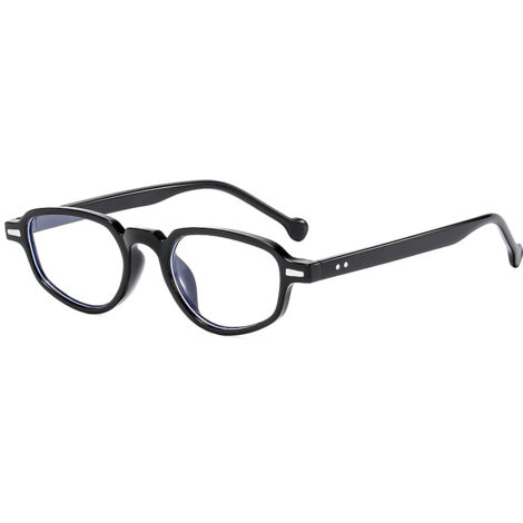 Gafas ovaladas antiluz azul, gafas rectangulares para videojuegos estilo años 90, gafas que bloquean la luz azul (negras).