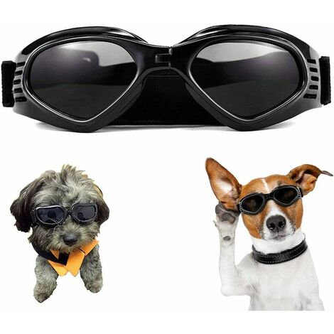 Gafas para perros, gafas de sol para mascotas, gafas plegables para perros, gafas de sol con protección UV (negro)