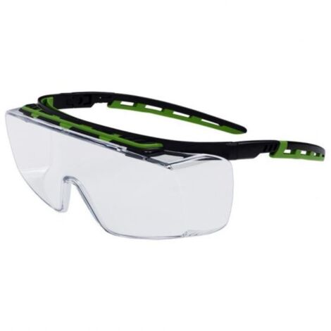 Gafas protectoras cúbicas en 166 en 170 pinzas negras/verdes.