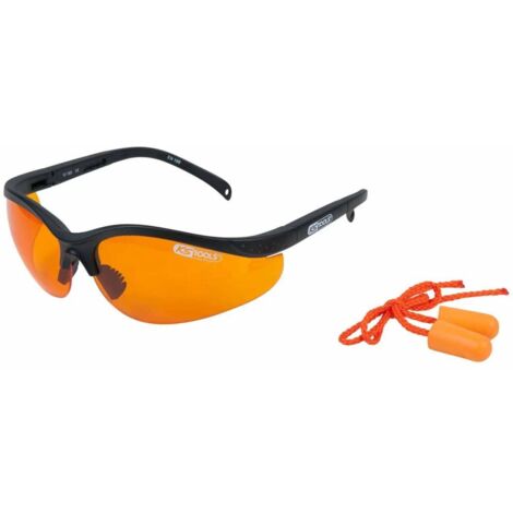 Gafas protectoras - naranja con tapones para los oídos,