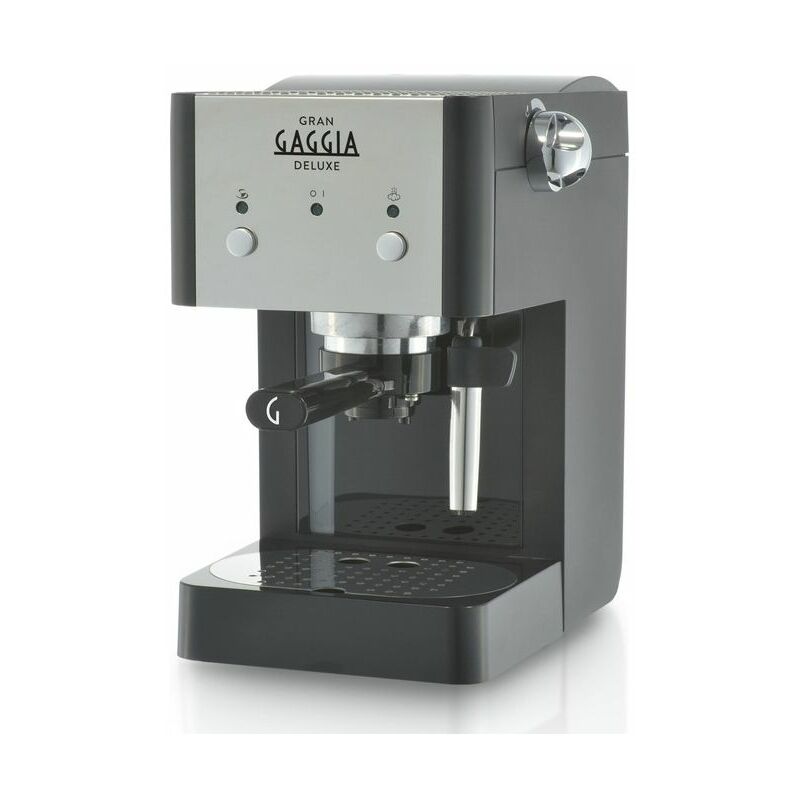 Image of RI8425-11 Gran Deluxe Macchina da Caffe' Espresso Manuale con Erogatore di Vapore Nera - Gaggia