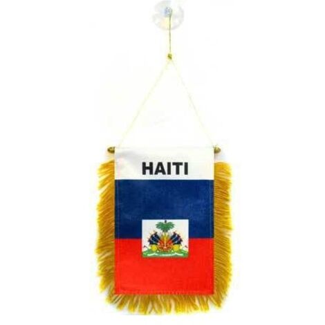 Gagliardetto HAITI 15x10cm con ventosa - BANDIERINA per auto HAITIANA 10 x 15 cm - AZ FLAG