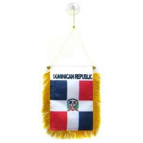Gagliardetto REPUBBLICA DOMINICANA 15x10cm con ventosa - BANDIERINA per auto DOMINICANA 10 x 15 cm - AZ FLAG
