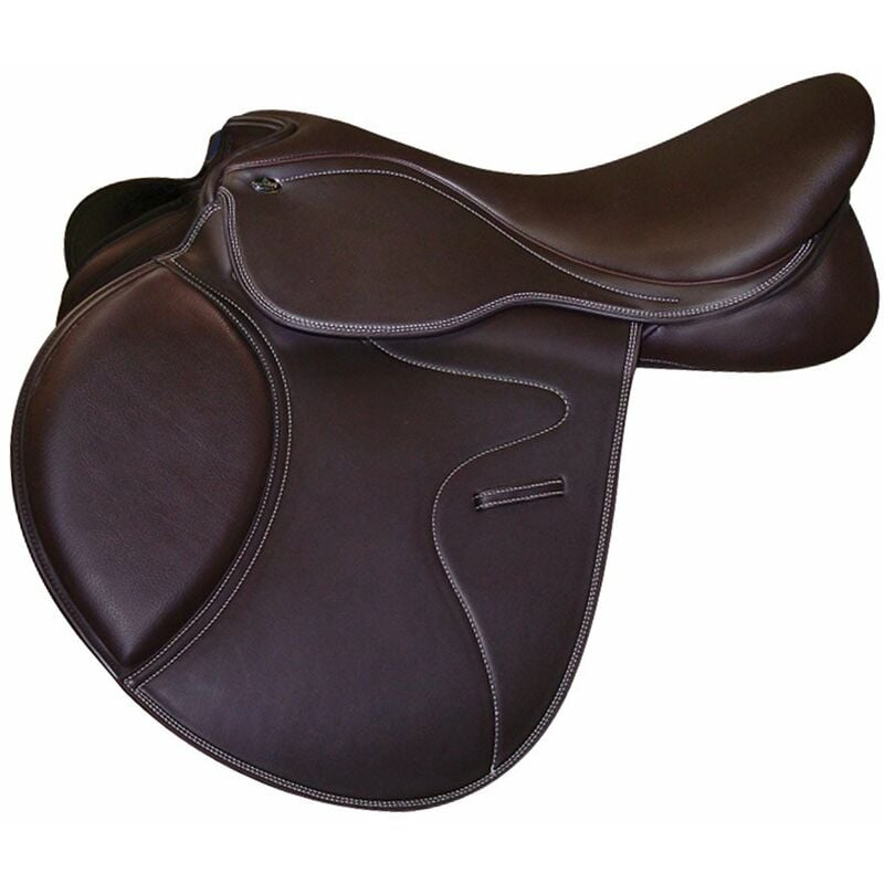 Winner - 17,5, marrone: Gagnant Selle en cuir synthétique Close Contact avec pagaie carrée