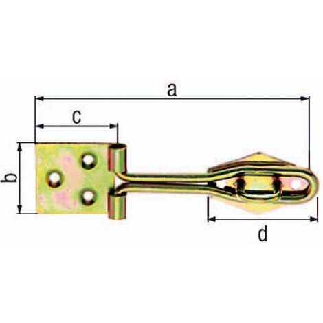 GAH 348212 Überfalle Länge 93,5 mm Breite 31,5 mm Stahl galvanisch gelb verzink