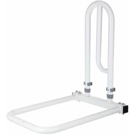 GAH-Alberts 140496 Bett-Aufstehhilfe - Tubo di acciaio verniciato in bianco, staffa di sicurezza per letto, 31 x 55 centimetri, maniglia regolabile in altezza