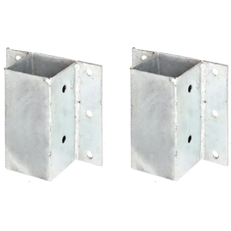 GAH-Alberts 208677 208721 - Supporti per pali a L e U o muri, da avvitare, zincati a caldo, 71 x 71 mm, set da 2 pezzi