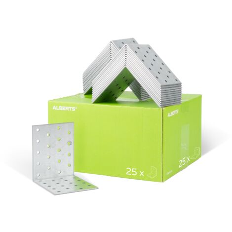 GAH-Alberts 332068 Squadretta di giunzione angolare multiforo, Acciaio, 100 x 100 x 80 mm / 25 pz