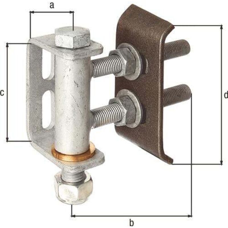 Alberts - gah Paumelle de porte 135x136x101mm sta brut - 411350