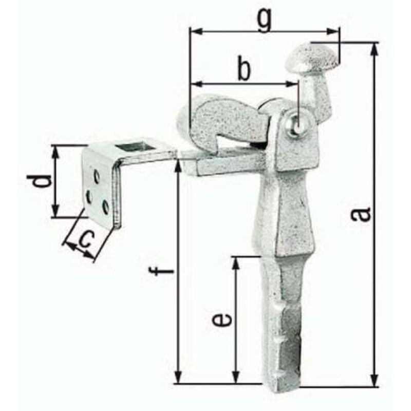 Alberts - gah Arrêt de porte fonte grise galv. 6,5mm - 412814