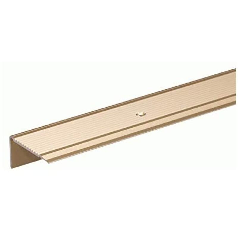 490454 Profilo paragradino forato alluminio, anodizzato color sabbia 1000 x 43 x 23 mm - Alberts