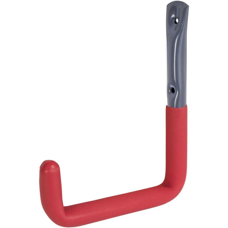 Alberts - 869823 Crochet mural, en option de différentes tailles, gris, avec garniture caoutchouc rouge, diamètre Ø18 mm, 215 x 153 mm, Set de 5