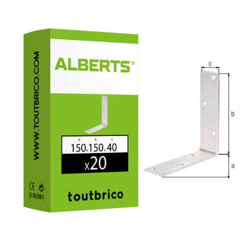 GAH Alberts Equerre de poutre L150 x 150 mm l.40 mm acier galvanisé jaune S.5 mm - 333553