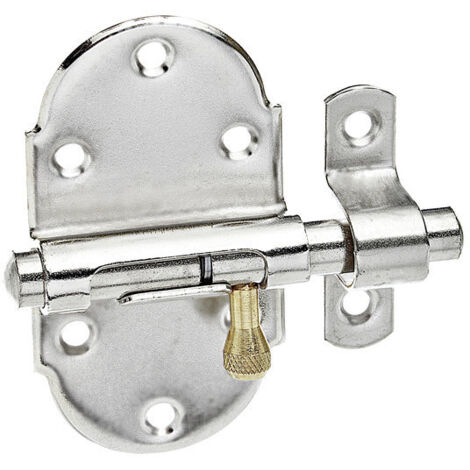 GAH Alberts Feder-Grendelriegel mit befestigter Schlaufe B45xL85mm silber, vernickelt