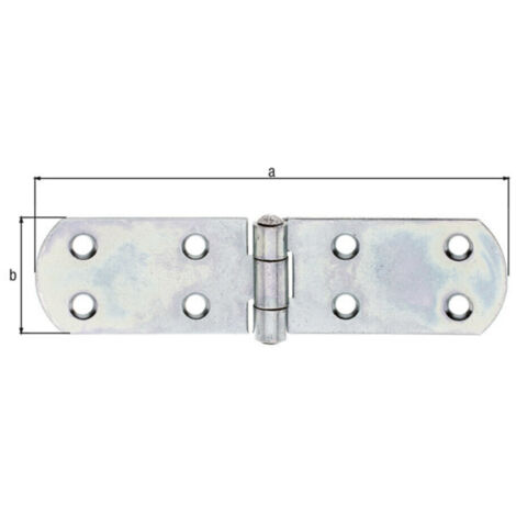 GAH Alberts Kistenband mit vernietetem Stift L 156mm Stahl roh, gelb galv. verz