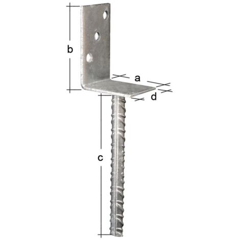 GAH Alberts L-Pfostenträger ETA-10/0210 80x100x200x60mm TZN - 213954