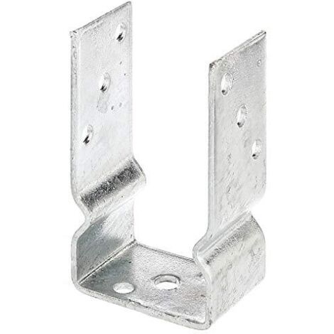 GAH-Alberts - Supporto metallico ad U da avvitare al palo di sostegno per recinzione, zincato a caldo 81 mm