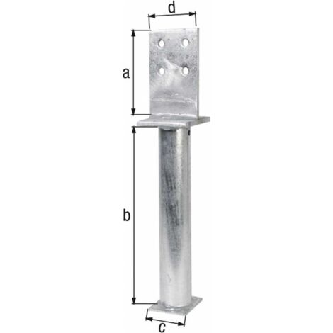 GAH Alberts T-Pfostenträger 130x500x80x90mm STA roh TZN - 212681