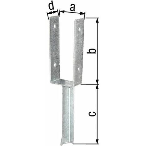 U-Pfostenträger ETA-10//0210 71-131x110x200x70mm TZN GAH