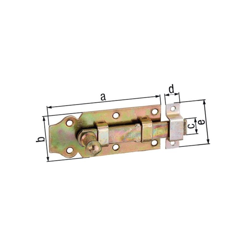 115395 Türriegel Länge 120 mm Breite 44 mm Stahl galvanisch gelb verzinkt g – GAH | 04004338115395 115395 Türriegel Länge 120 mm Breite 44 mm Stahl galvanisch gelb verzinkt g – GAH | 04004338115395