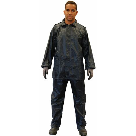 Gahibre Tuta da acqua completa  Impermeabile pieghevole e leggero  Tuta impermeabile da lavoro  Pantaloni e giacca  Colore blu, taglia XL