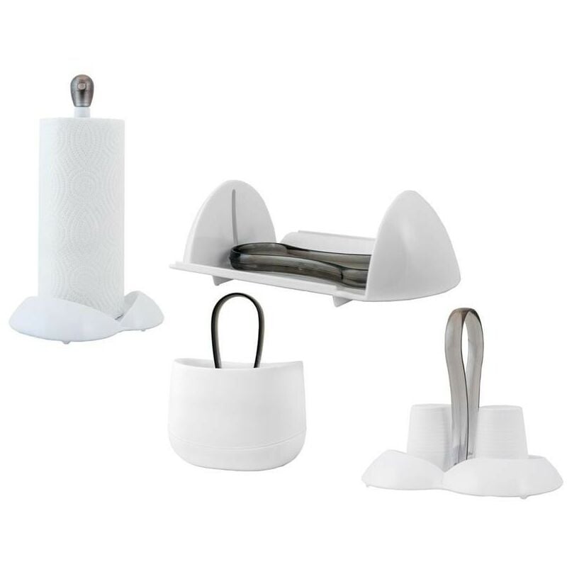 Image of Belli E Forti - gaia set da cucina 4 pezzi in plastica bianco
