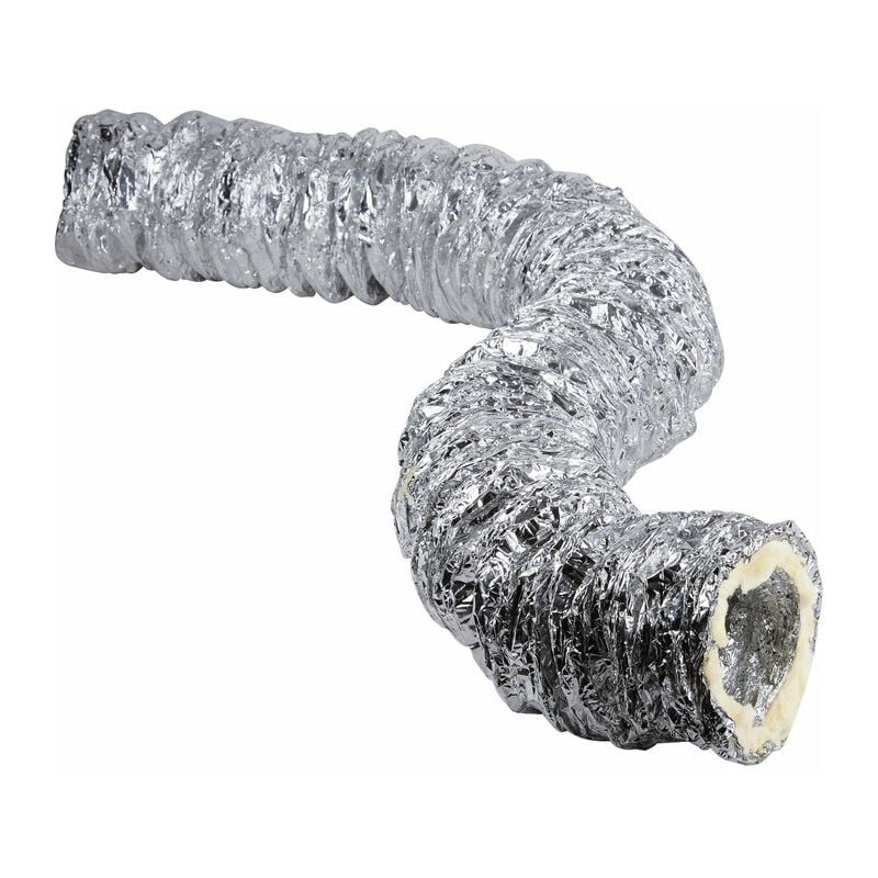 Gaine en aluminium Axelair Conduit souple et isolé - diamètre 125 - 10 mètres - 50 mm d'épaisseur